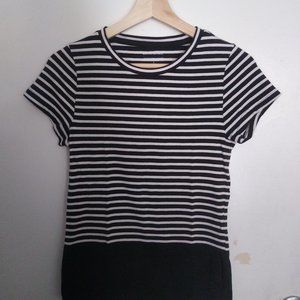 Banana Republic Black and White Striped T-Shirt
